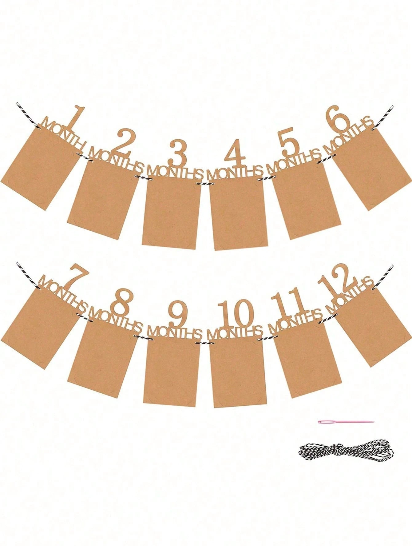 12pcs 1 Year Old Baby Birthday Photo Props Banner For 1st Birthday Party Decoration