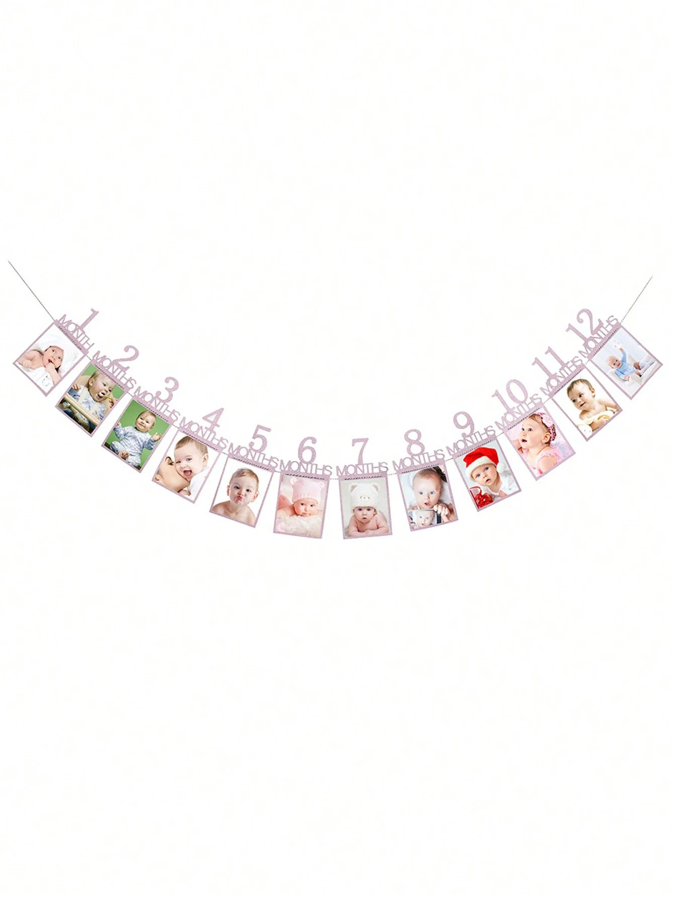12pcs 1 Year Old Baby Birthday Photo Props Banner For 1st Birthday Party Decoration