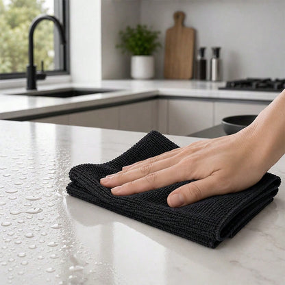 12pcs/4pcs/1pc Microfiber Towels, Black Cleaning Cloths, Thickened Dish Cloths, Kitchen Dish Towels, Pot And Pan Cleaning Cloths, Towel Cleaning Tools, Kitchen, Bathroom, Home, Hotel, Restaurant Clean