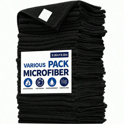 12pcs/4pcs/1pc Microfiber Towels, Black Cleaning Cloths, Thickened Dish Cloths, Kitchen Dish Towels, Pot And Pan Cleaning Cloths, Towel Cleaning Tools, Kitchen, Bathroom, Home, Hotel, Restaurant Clean