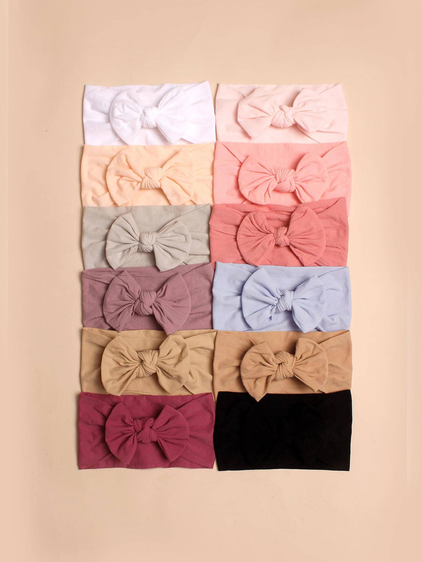 12pcs Baby Bow Decor Plain Polyamide Hair Band Love Valentine