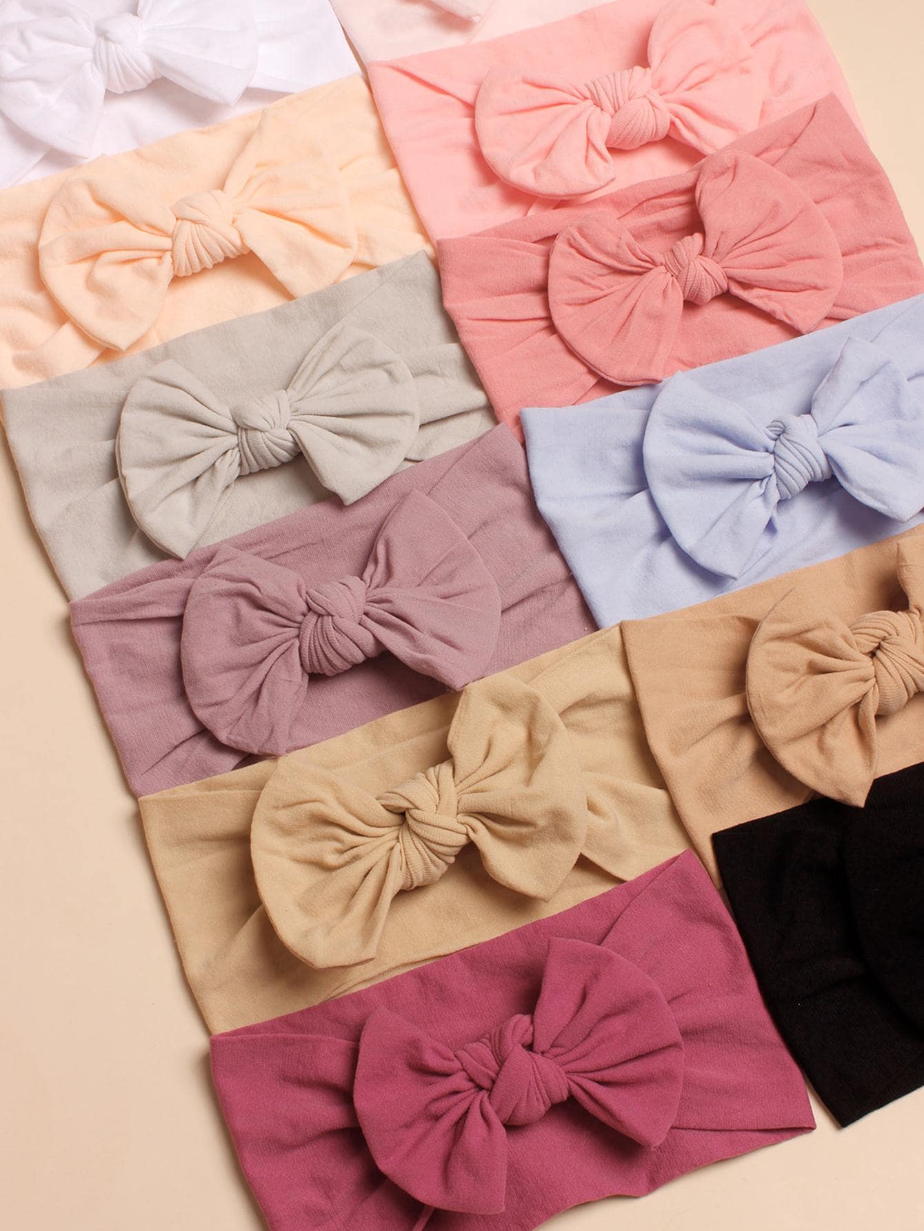 12pcs Baby Bow Decor Plain Polyamide Hair Band Love Valentine