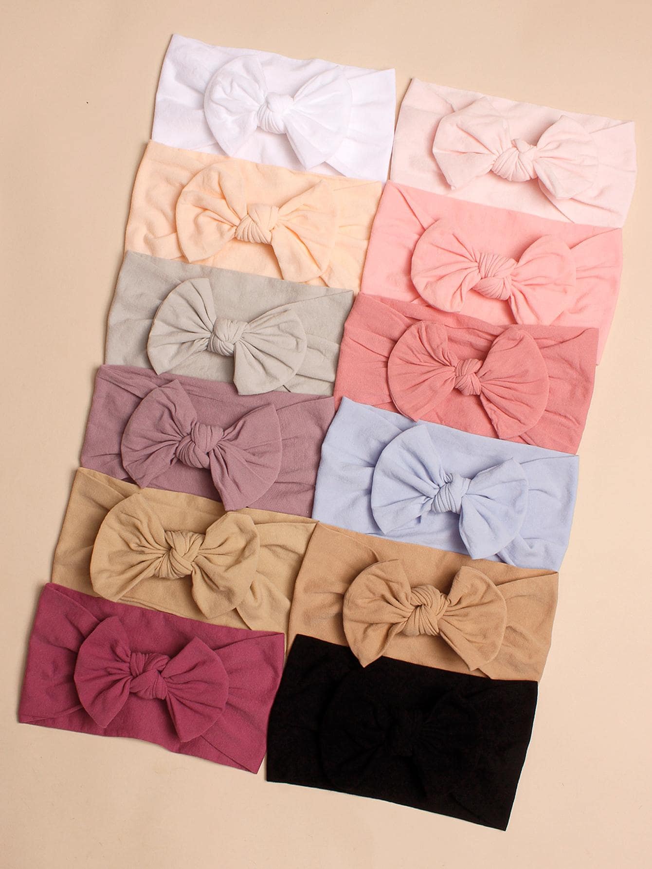 12pcs Baby Bow Decor Plain Polyamide Hair Band Love Valentine