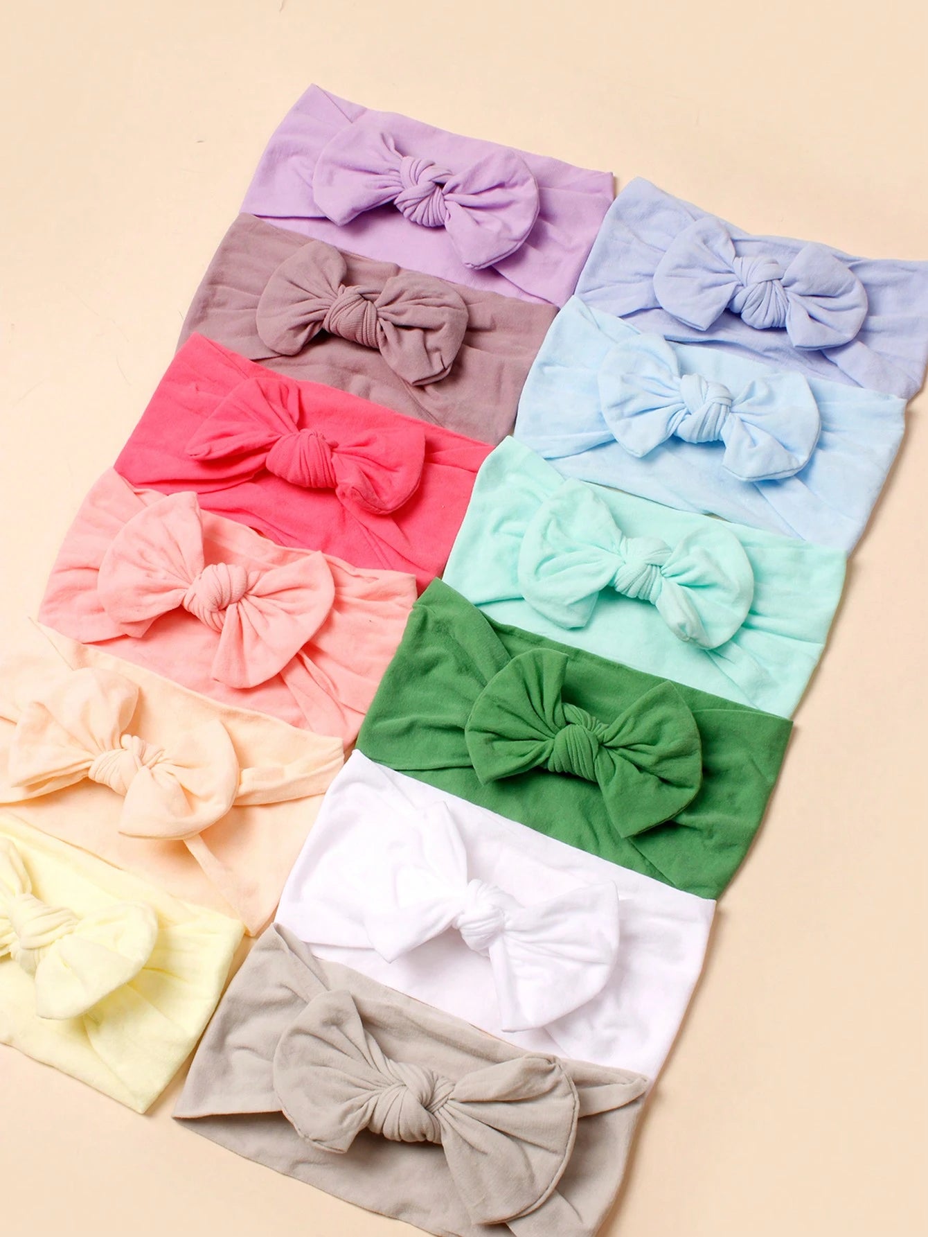 12pcs Baby Bow Decor Plain Polyamide Hair Band Love Valentine