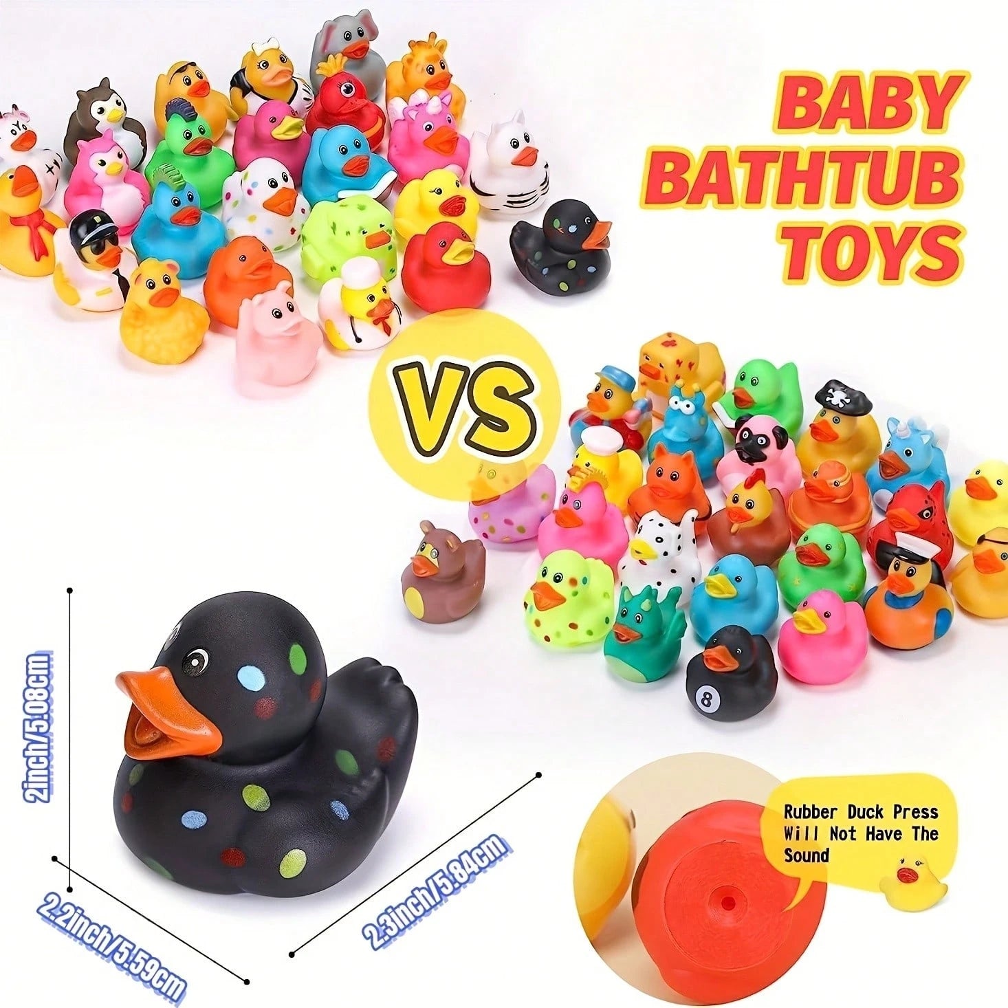 13 Pcs Rubber Ducks For Ducking Game, 2.75 Inch Assorted Floater Ducks, Bulk Water Toy Set, Party Favors & Shower Celebration Decor
