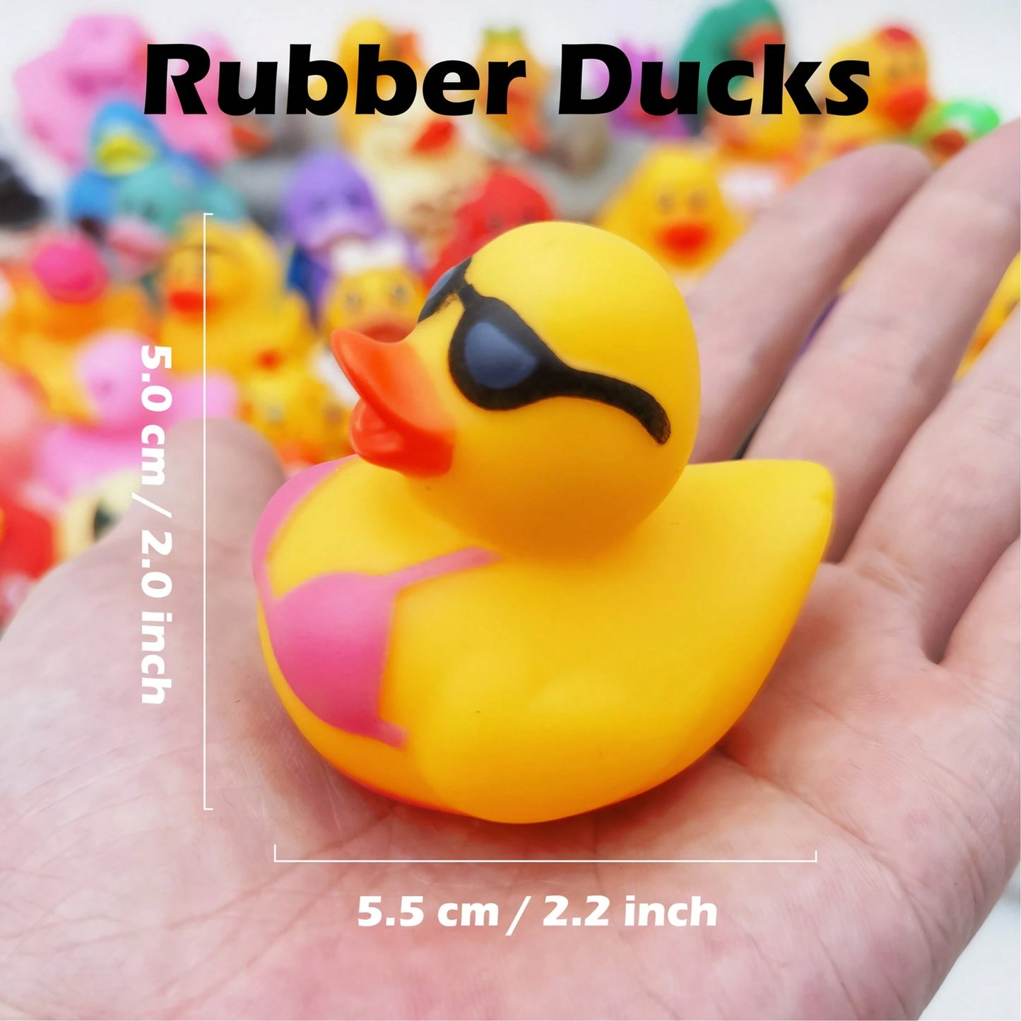 13 Pcs Rubber Ducks For Ducking Game, 2.75 Inch Assorted Floater Ducks, Bulk Water Toy Set, Party Favors & Shower Celebration Decor