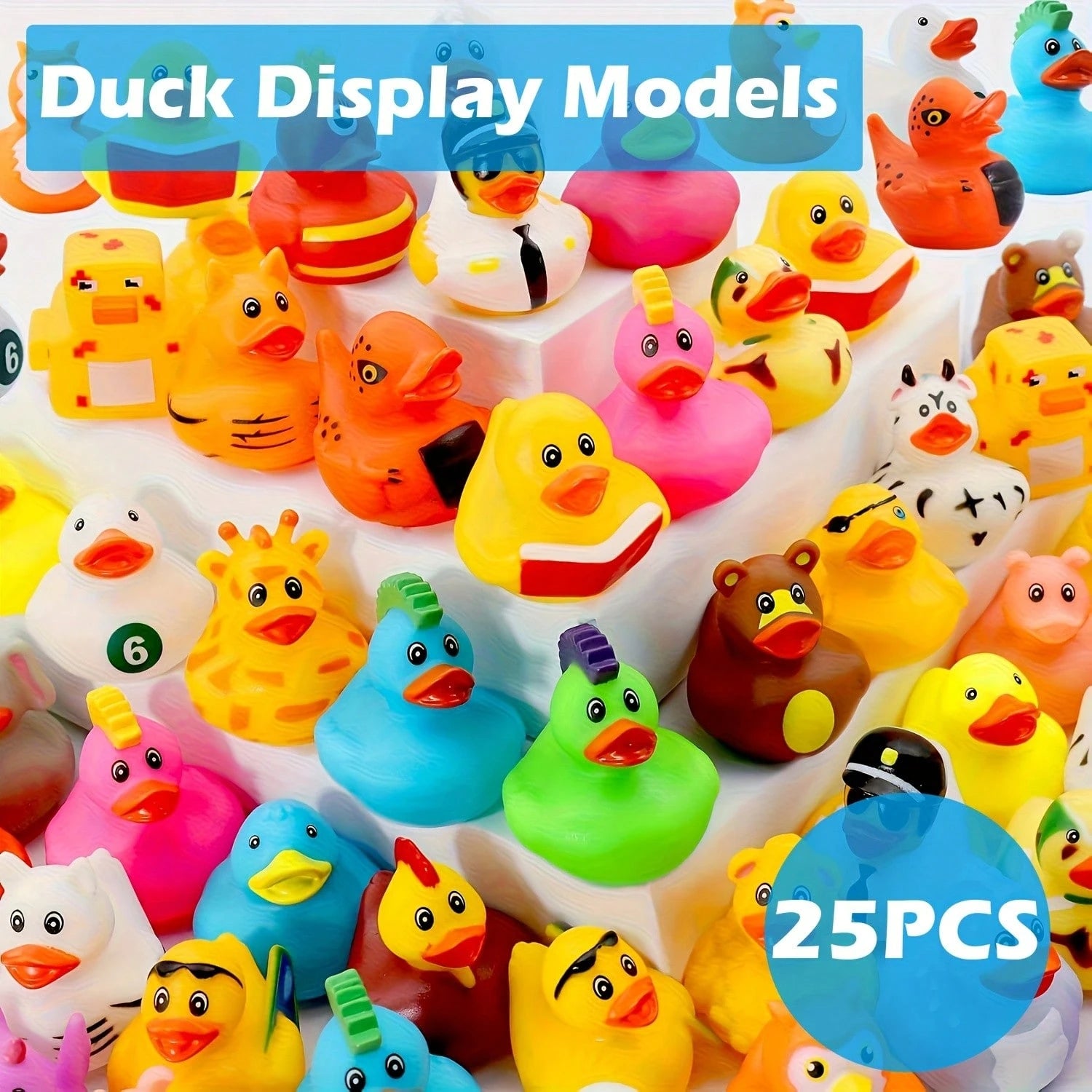 13 Pcs Rubber Ducks For Ducking Game, 2.75 Inch Assorted Floater Ducks, Bulk Water Toy Set, Party Favors & Shower Celebration Decor