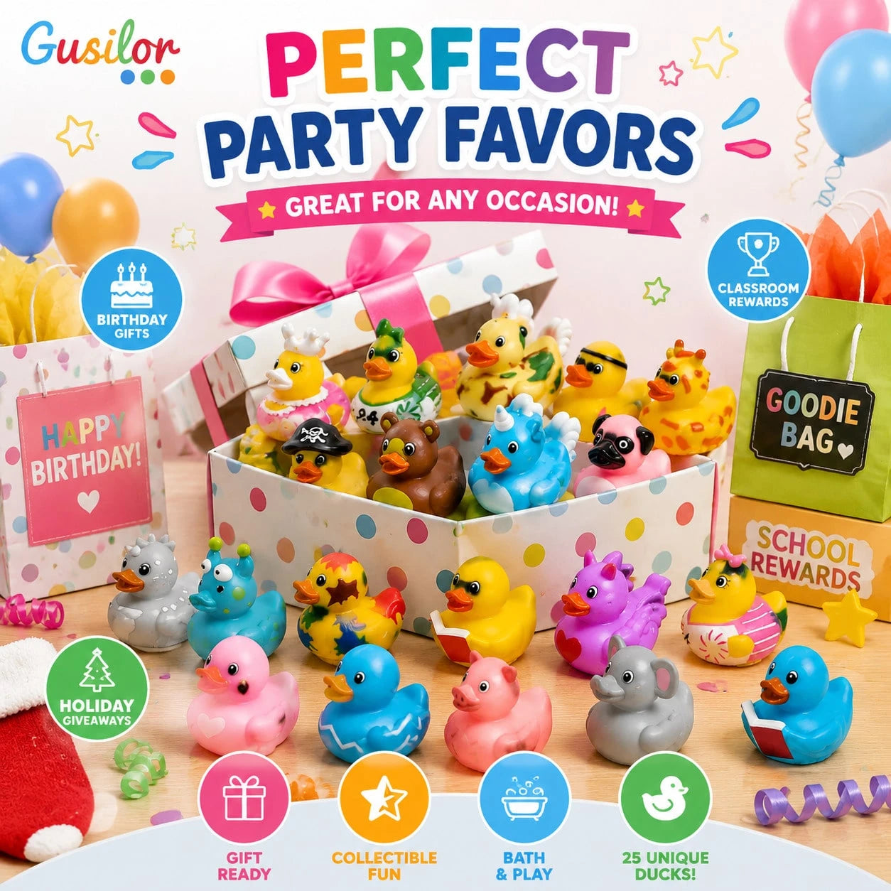 13pcs Baby Bath Toy Set Cute Rubber Duck Animal Floating Toys For Toddlers Bath Time Fun Kids Water Play Toys Bathing Birthday Gift Back To School