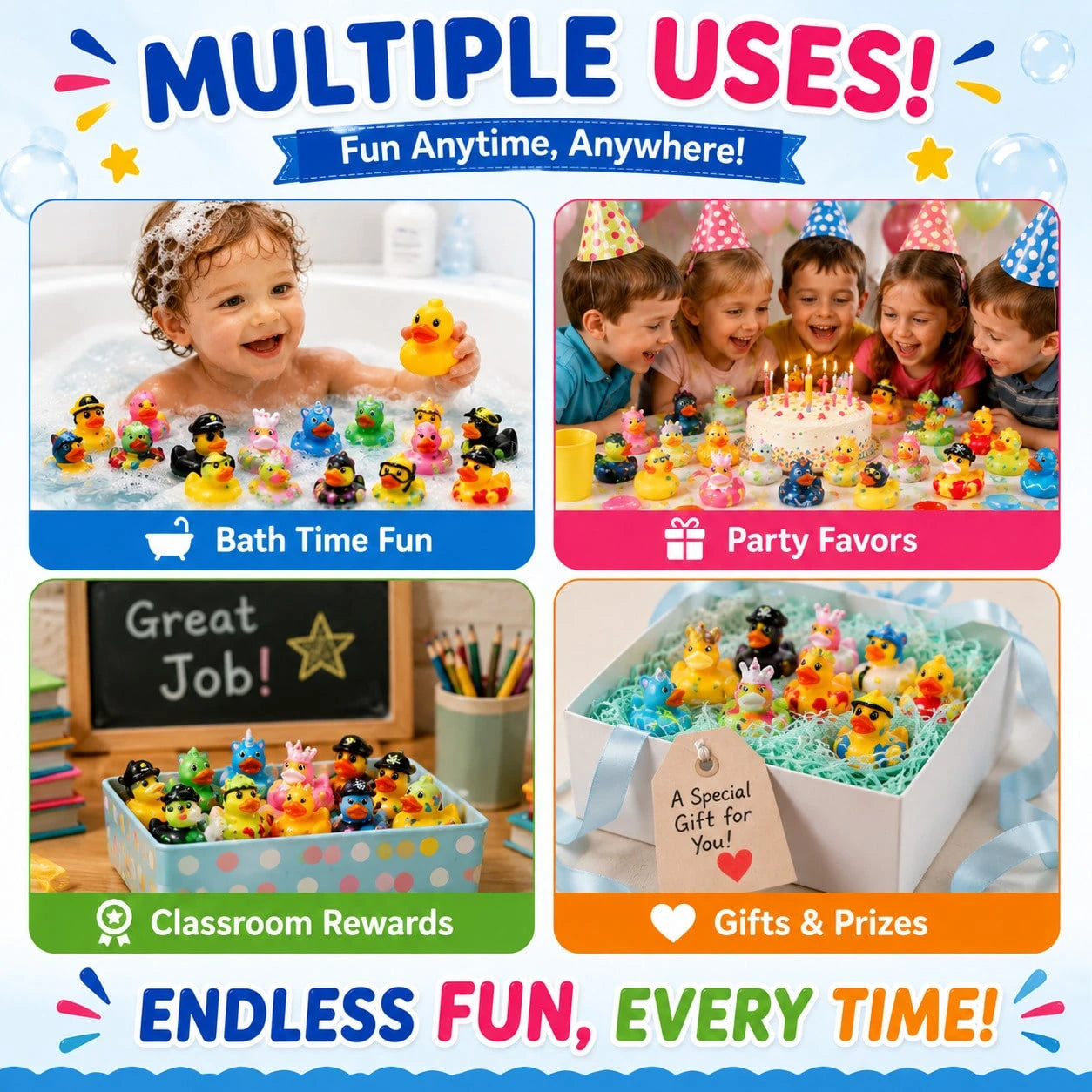 13pcs Baby Bath Toy Set Cute Rubber Duck Animal Floating Toys For Toddlers Bath Time Fun Kids Water Play Toys Bathing Birthday Gift Back To School