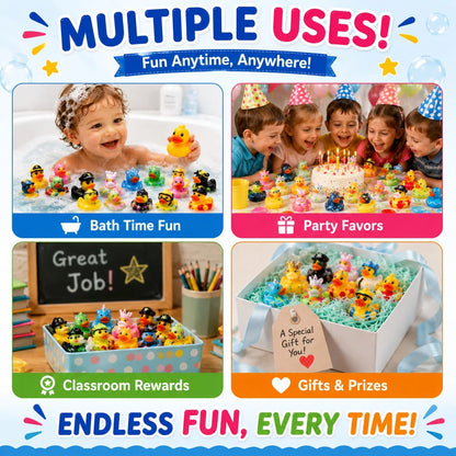 13pcs Baby Bath Toy Set Cute Rubber Duck Animal Floating Toys For Toddlers Bath Time Fun Kids Water Play Toys Bathing Birthday Gift Back To School