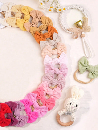 15/30pcs Baby Nylon Headbands With 3.5" Hair Clips, Newborn Headbands, Suitable For Infants, Baby Girls, Toddlers
