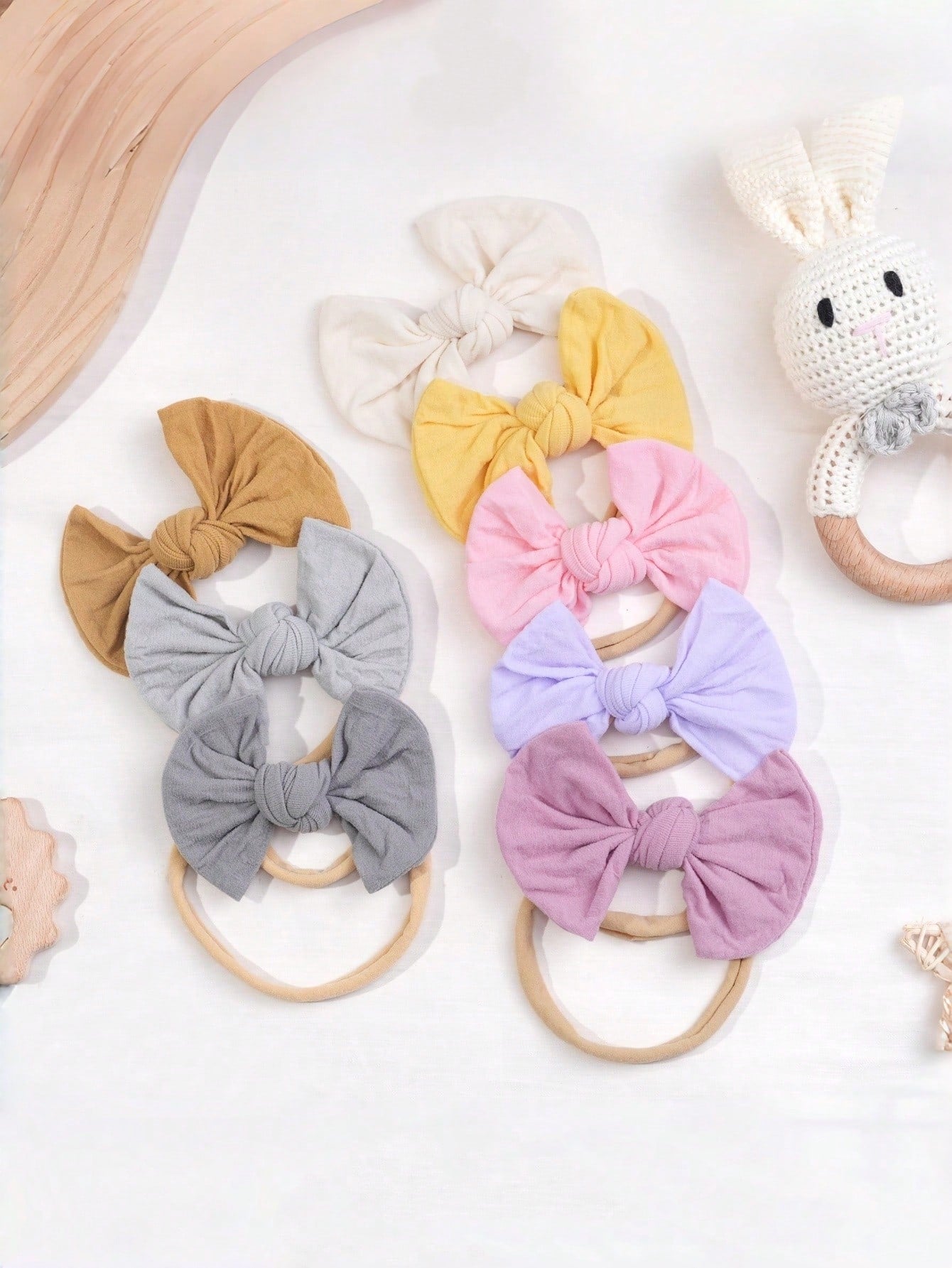 15/30pcs Baby Nylon Headbands With 3.5" Hair Clips, Newborn Headbands, Suitable For Infants, Baby Girls, Toddlers