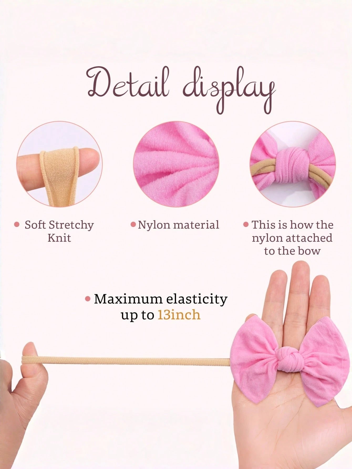15/30pcs Baby Nylon Headbands With 3.5" Hair Clips, Newborn Headbands, Suitable For Infants, Baby Girls, Toddlers