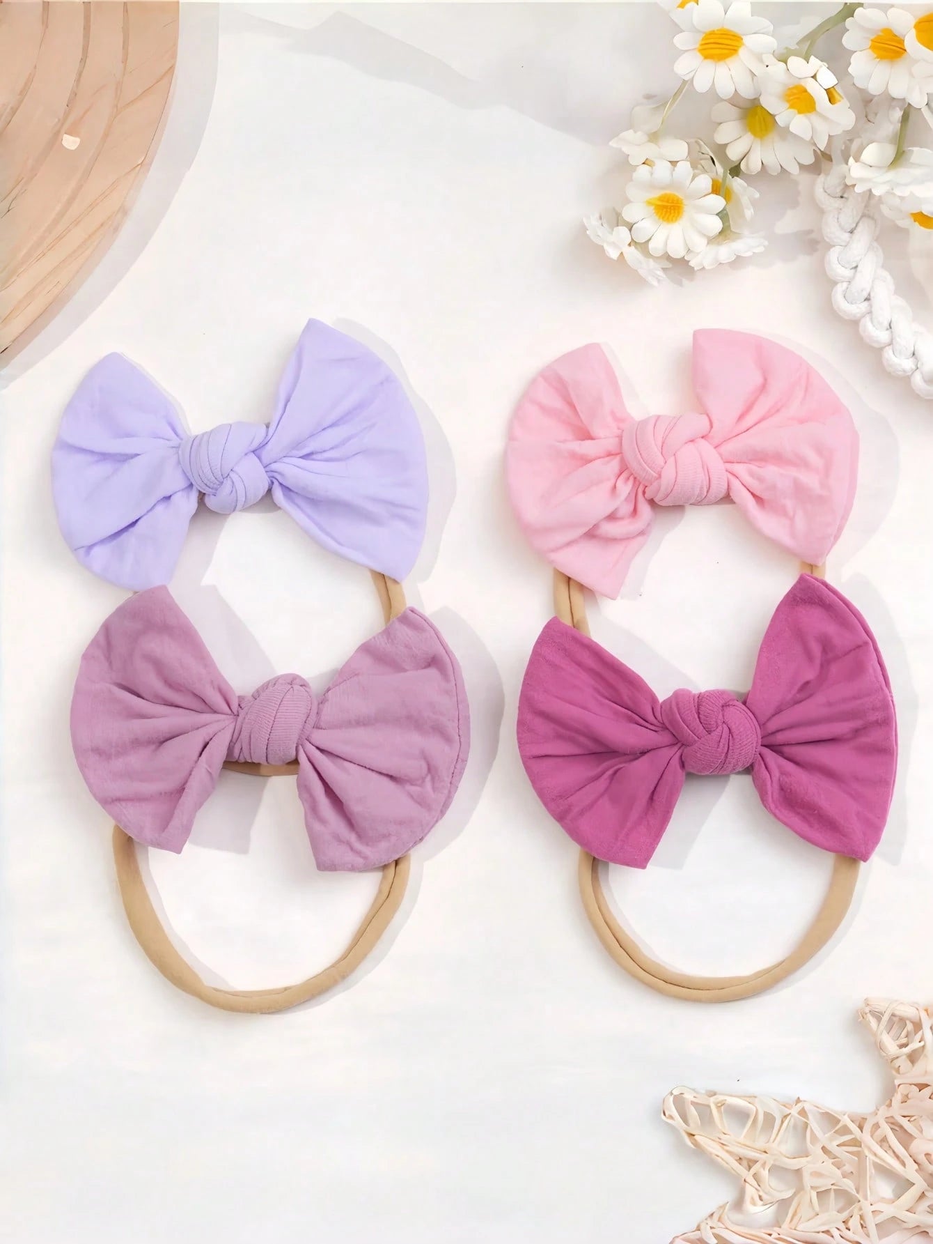 15/30pcs Baby Nylon Headbands With 3.5" Hair Clips, Newborn Headbands, Suitable For Infants, Baby Girls, Toddlers