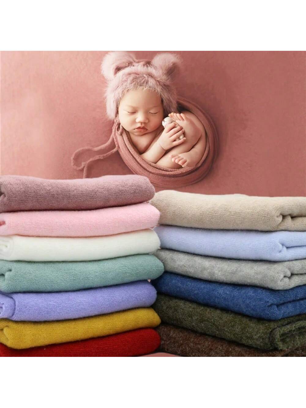 150X170cm Newborn Photography Props Backdrop Wrap Set Soft Fabrics Shoot Studio Accessories Baby Posing Frame Blankets Stretch Wraps Baby Shower Family Decorations Gifts Baby Shower Easter Gift Things