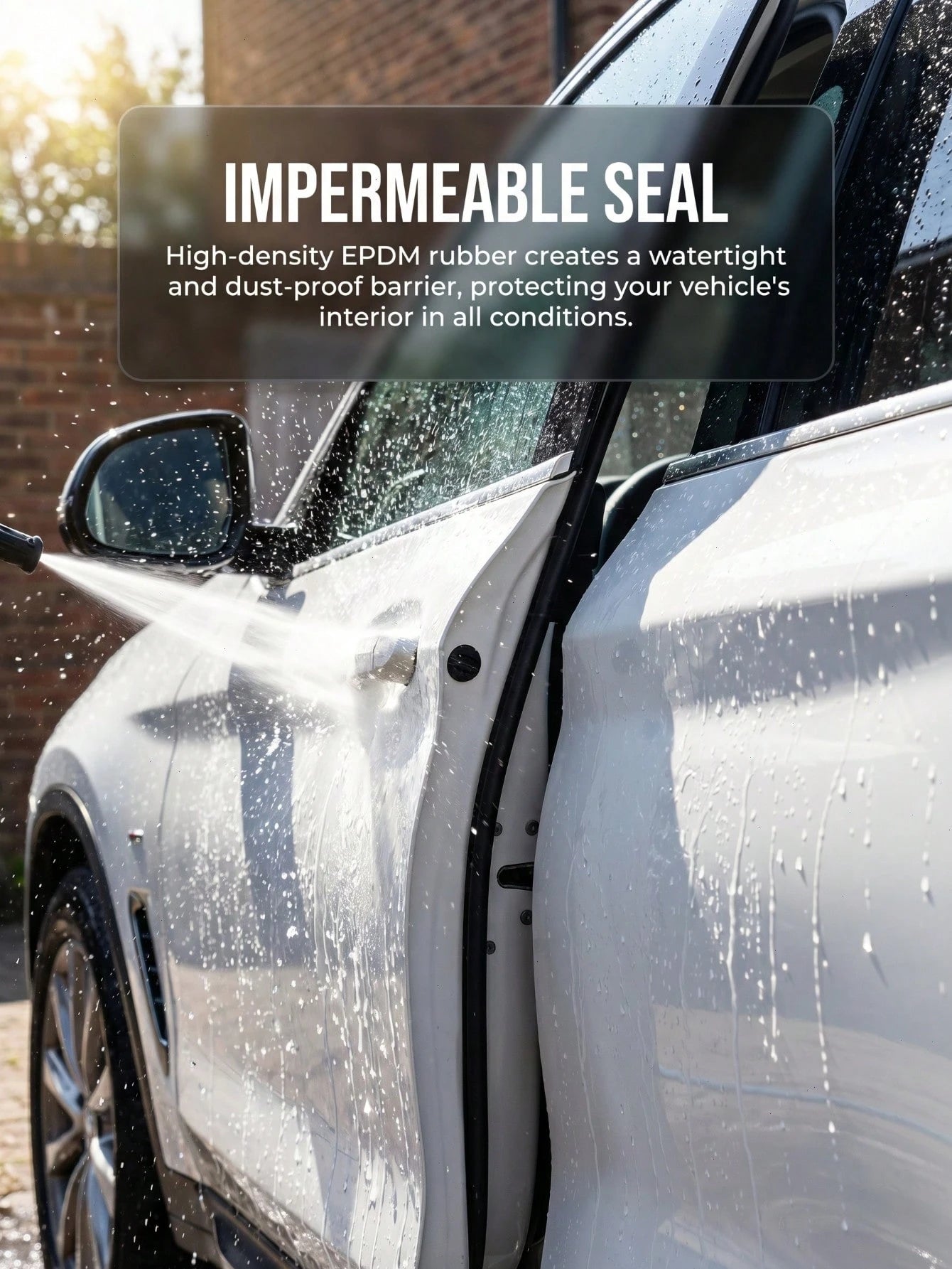 16.4ft/5m Rubber Seal Strip, Dual-Layer 5-Hole Universal Self-Adhesive Waterproof Soundproof Seal For Car Door, Waterproof