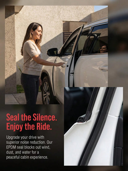 16.4ft/5m Rubber Seal Strip, Dual-Layer 5-Hole Universal Self-Adhesive Waterproof Soundproof Seal For Car Door, Waterproof