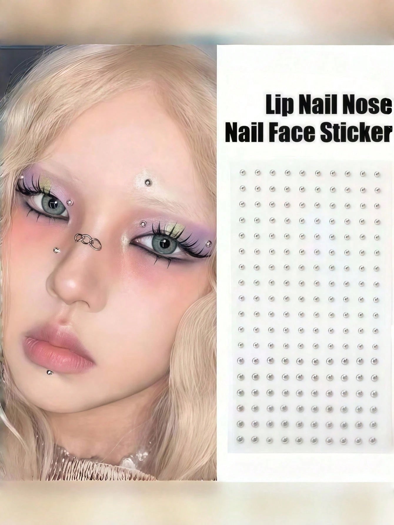 165/180pcs No-Piercing Lip Rings, Self-Adhesive Waterproof Reusable Fake Lip Rings, Eyebrow Nose Studs, Body Navel Jewelry Accessories, Suitable For Carnival/Mardi Gras/Costume Party