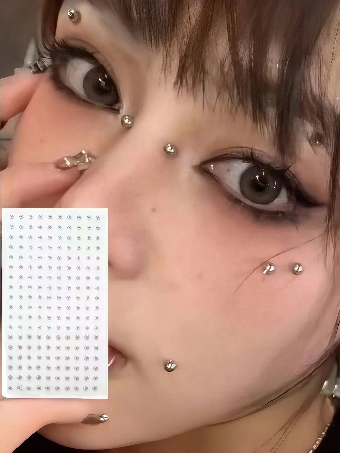 165/180pcs No-Piercing Lip Rings, Self-Adhesive Waterproof Reusable Fake Lip Rings, Eyebrow Nose Studs, Body Navel Jewelry Accessories, Suitable For Carnival/Mardi Gras/Costume Party