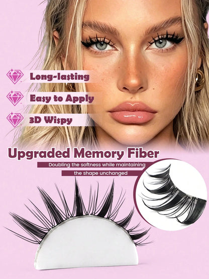 168 Clusters D-Shape Cartoon Fairy Style Eyelash Clusters, Dense Wheat Tip Eyelash Clusters, Wet Look, Cat Eye Anime Eyelashes, Cartoon Eyelash Clusters, DIY Individual Eyelash Clusters, Wide Width, D