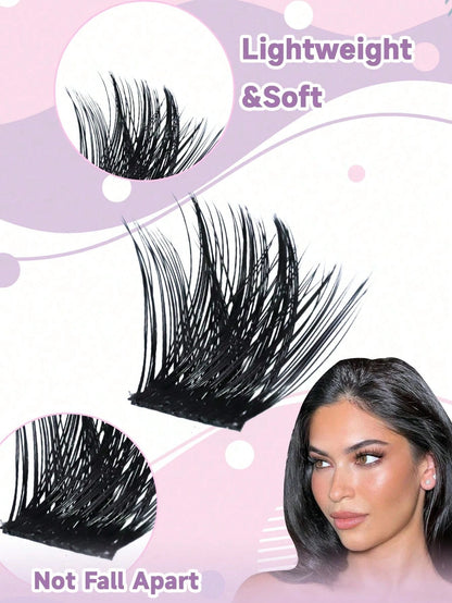 168PCS C Curl 9-16 MM Natural Lash Clusters Wispy Eyelash Clusters Cluster Eyelash Extensions Natural Lash Extension Soft Comfortable Cluster Lashes For Everyday Wear