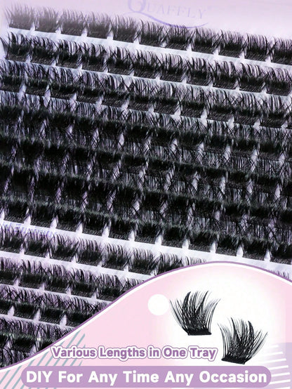 168PCS C Curl 9-16 MM Natural Lash Clusters Wispy Eyelash Clusters Cluster Eyelash Extensions Natural Lash Extension Soft Comfortable Cluster Lashes For Everyday Wear