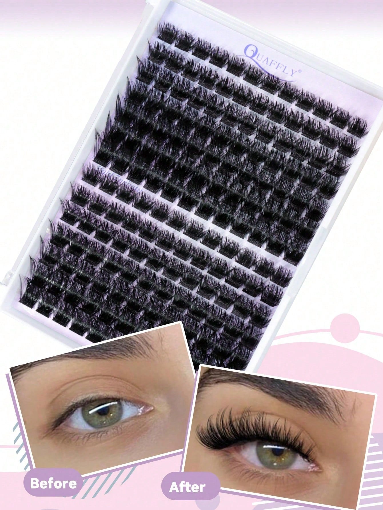 168PCS C Curl 9-16 MM Natural Lash Clusters Wispy Eyelash Clusters Cluster Eyelash Extensions Natural Lash Extension Soft Comfortable Cluster Lashes For Everyday Wear