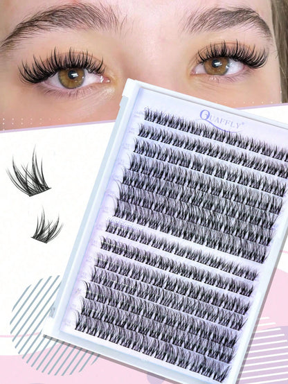 168PCS C Curl 9-16 MM Natural Lash Clusters Wispy Eyelash Clusters Cluster Eyelash Extensions Natural Lash Extension Soft Comfortable Cluster Lashes For Everyday Wear