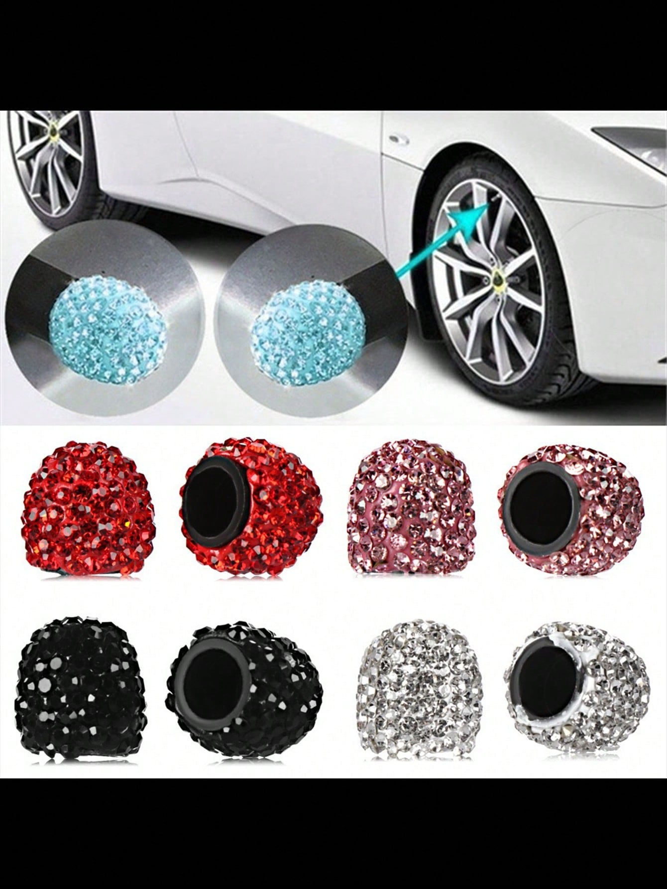 16pcs Glow-In-The-Dark Tire Valve Cap Set- For Cars, Trucks, Motorcycles And Bicycles, Available In Multiple Colors