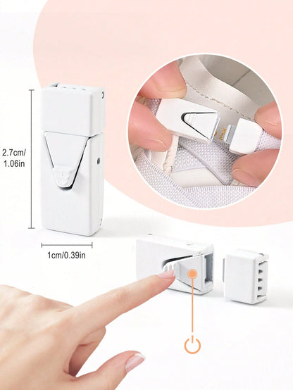 1pair Elastic No Tie Shoelaces With Switch Buckle, White Color, Suitable For Sneakers, Training Shoes And Casual Shoes,White Shoes,Basketball Shoes, Winter Gift Ideas