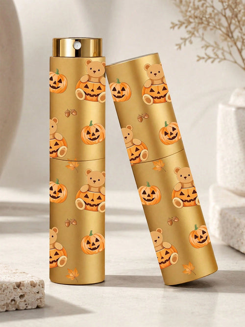 1PC 10ml/0.34oz Halloween Pumpkin Pattern Perfume Refillable Bottle, Ghost, Bear, Reusable, Mini Portable, Compatible With Most Perfume Bottles, Suitable For Refilling Perfume, Skincare Water And Othe