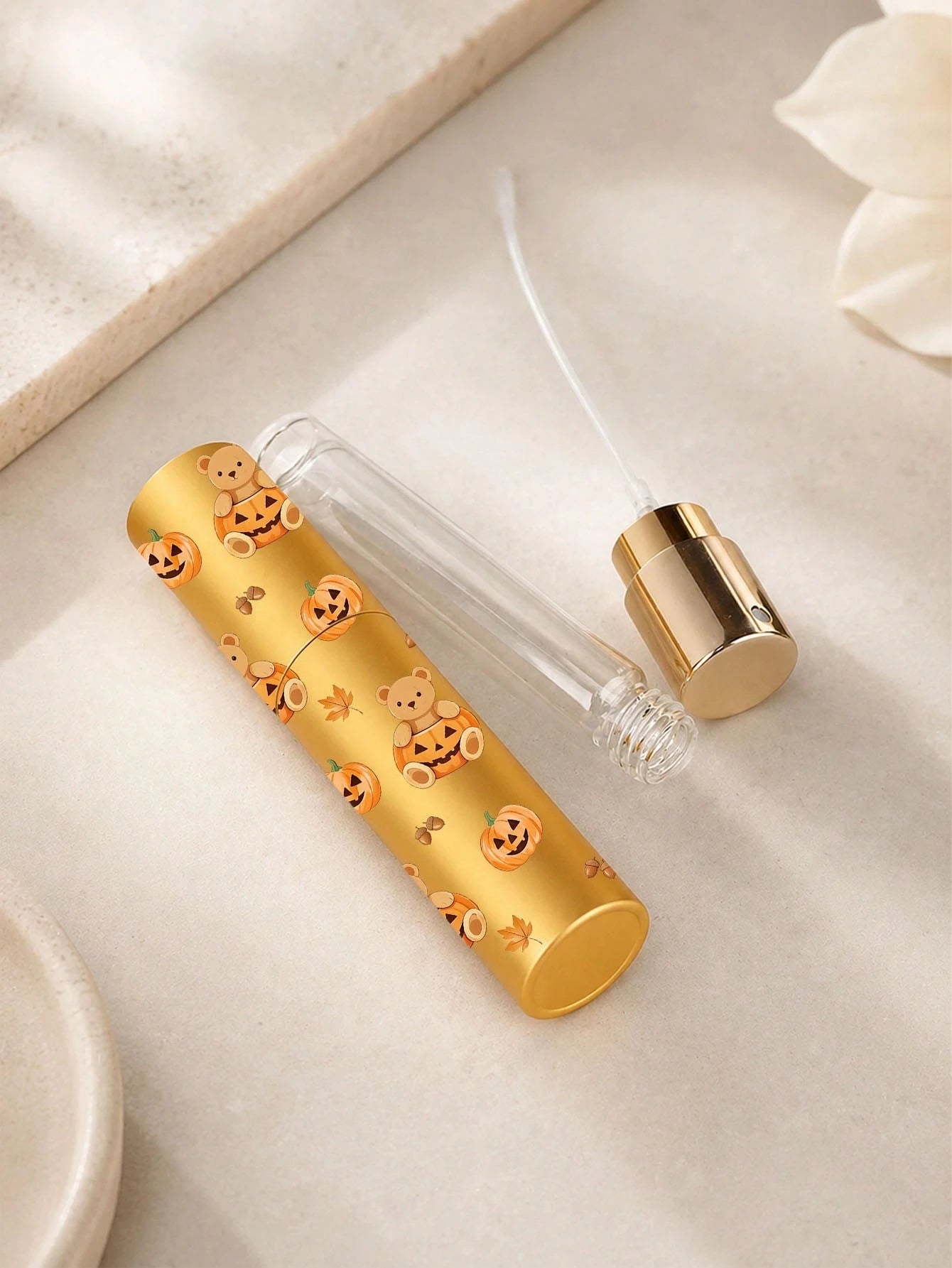 1PC 10ml/0.34oz Halloween Pumpkin Pattern Perfume Refillable Bottle, Ghost, Bear, Reusable, Mini Portable, Compatible With Most Perfume Bottles, Suitable For Refilling Perfume, Skincare Water And Othe