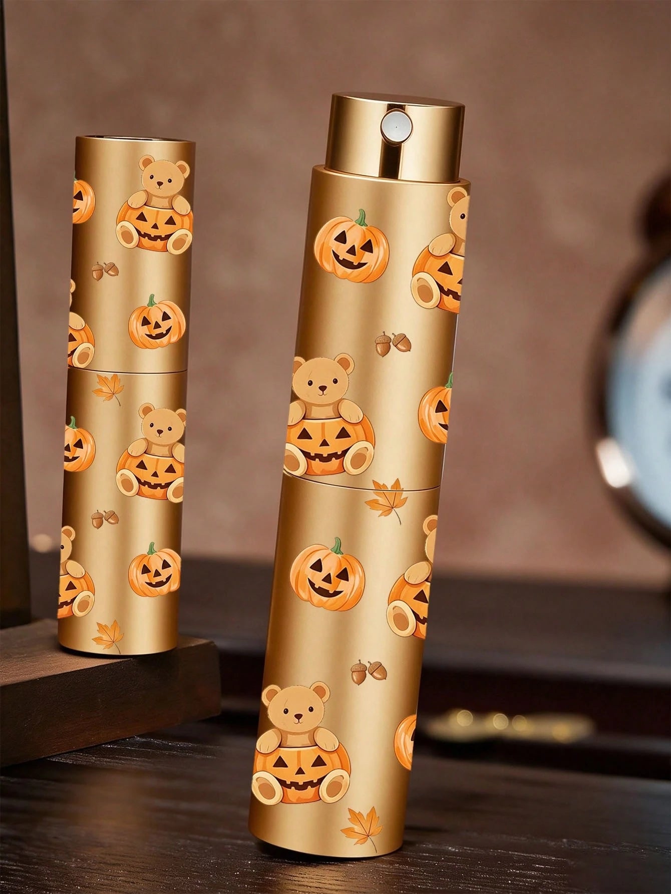1PC 10ml/0.34oz Halloween Pumpkin Pattern Perfume Refillable Bottle, Ghost, Bear, Reusable, Mini Portable, Compatible With Most Perfume Bottles, Suitable For Refilling Perfume, Skincare Water And Othe