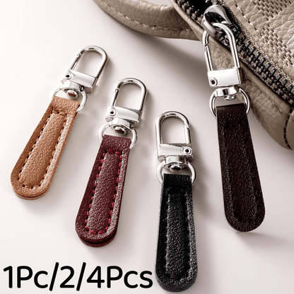 1Pc/2/4Pcs Detachable PU Leather Zipper Pulls With Replaceable Metal Strap, Suitable For Bags, Clothing And Various Zippers