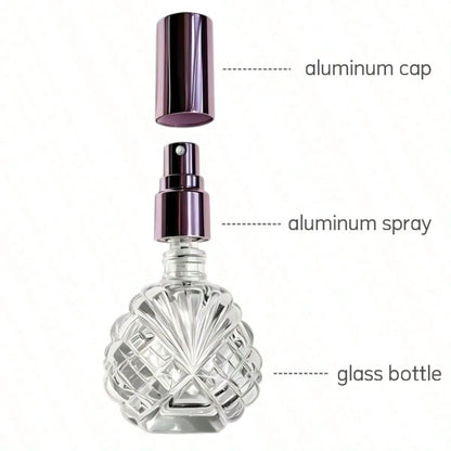 1pc/2pcs/4pcs 14ml Perfume Refill Bottle Glass Shell Pattern Fashionable Small Spray Bottle Portable Travel Sample Dispenser