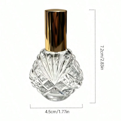 1pc/2pcs/4pcs 14ml Perfume Refill Bottle Glass Shell Pattern Fashionable Small Spray Bottle Portable Travel Sample Dispenser