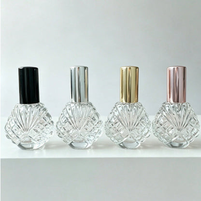 1pc/2pcs/4pcs 14ml Perfume Refill Bottle Glass Shell Pattern Fashionable Small Spray Bottle Portable Travel Sample Dispenser