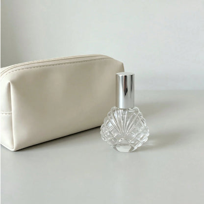 1pc/2pcs/4pcs 14ml Perfume Refill Bottle Glass Shell Pattern Fashionable Small Spray Bottle Portable Travel Sample Dispenser