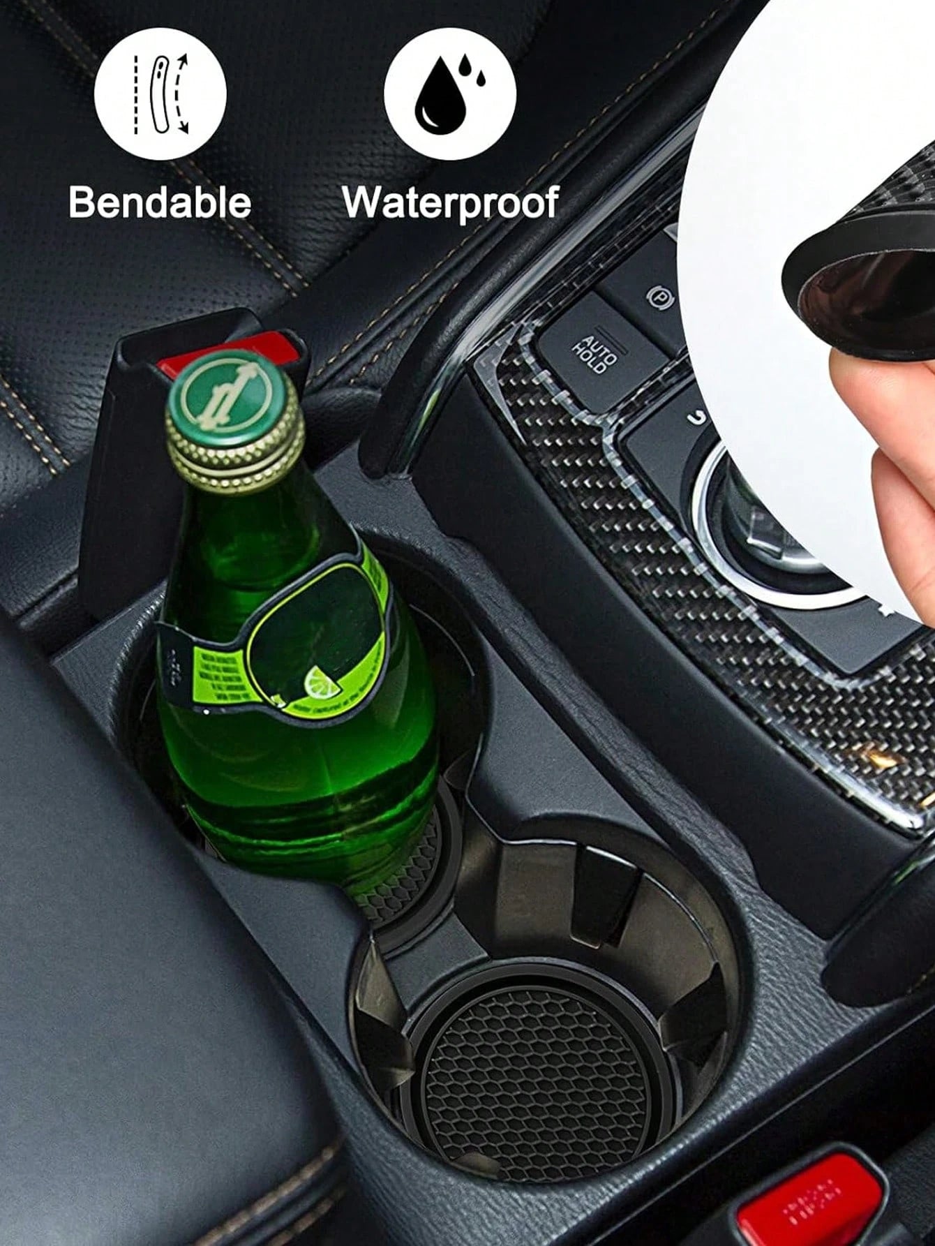 1pc/2PCS/4PCS Car Cup Coaster, Cup Holder Insert Coasters,Universal Auto Non-Slip Cup Holder Embedded In Ornaments Silicone Coaster, Car Interior Accessories Mat,7cm/2.75 Inch Soft Rubber Pad Set Roun