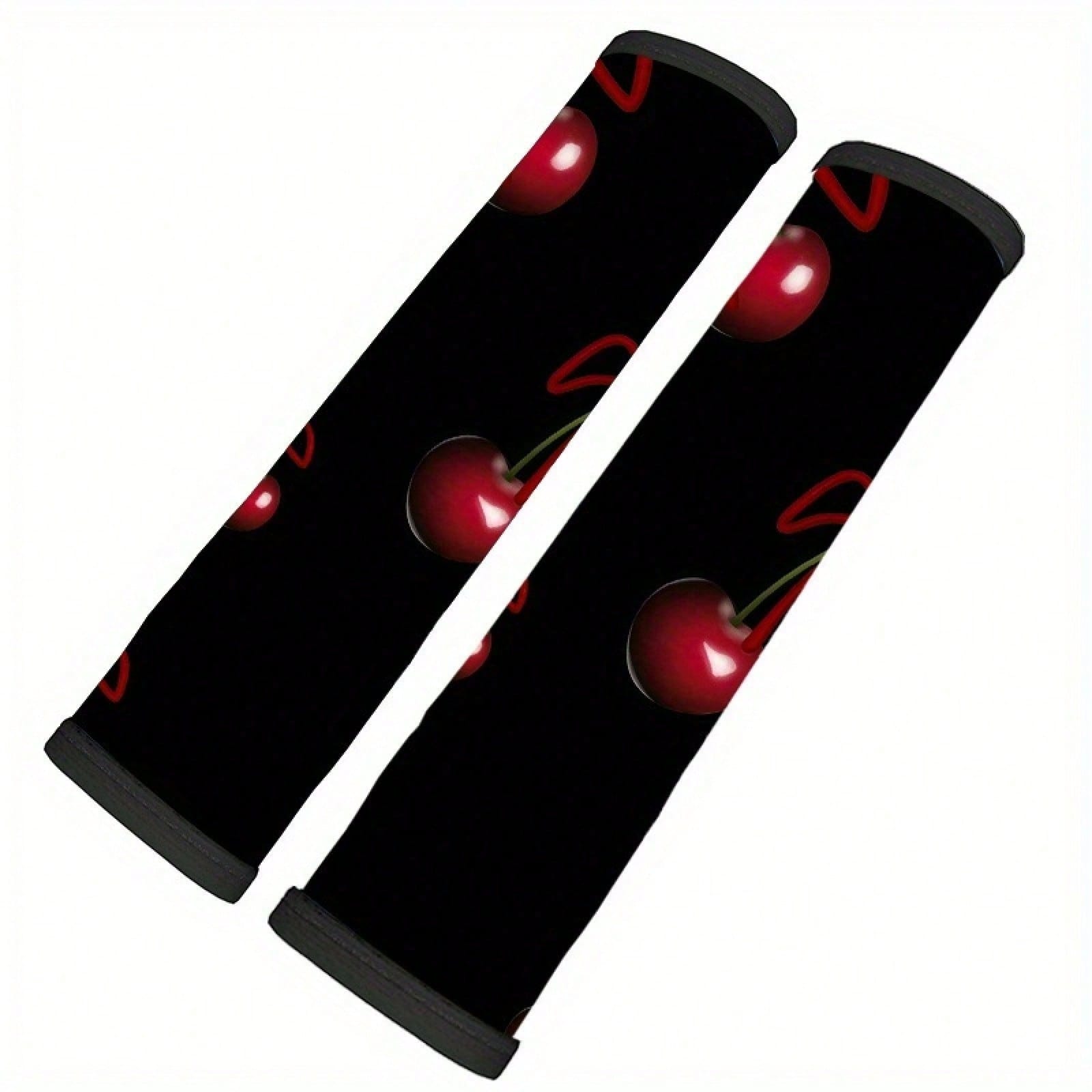 1pc/2pcs Red Cherry Bow Car Seatbelt Cover- Interior Decoration Accessory, Quick Installation And Removal, And Stylish Polyester Design, Universal Model Suitable For All Vehicles, Comfortable Travel