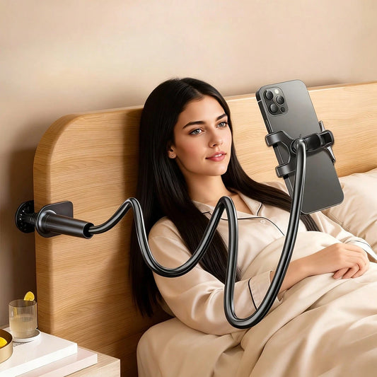 1pc ABS Gooseneck Phone Holder, Suitable For Bed, Bedside, Desk, Headboard, Table, Sofa, Recliner, Compatible With IPad Mini Pro Air, Kindle, Switch, Galaxy Tabs, Great Gift For Friends, Valentine's D