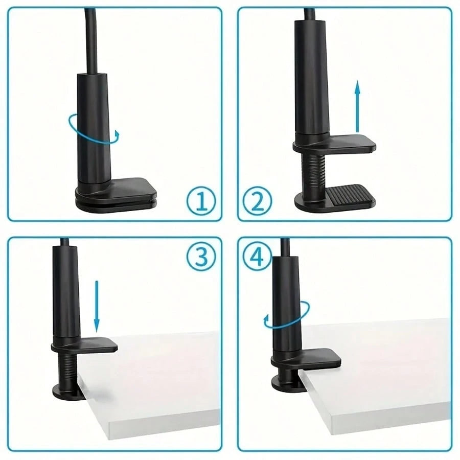 1pc ABS Gooseneck Phone Holder, Suitable For Bed, Bedside, Desk, Headboard, Table, Sofa, Recliner, Compatible With IPad Mini Pro Air, Kindle, Switch, Galaxy Tabs, Great Gift For Friends, Valentine's D