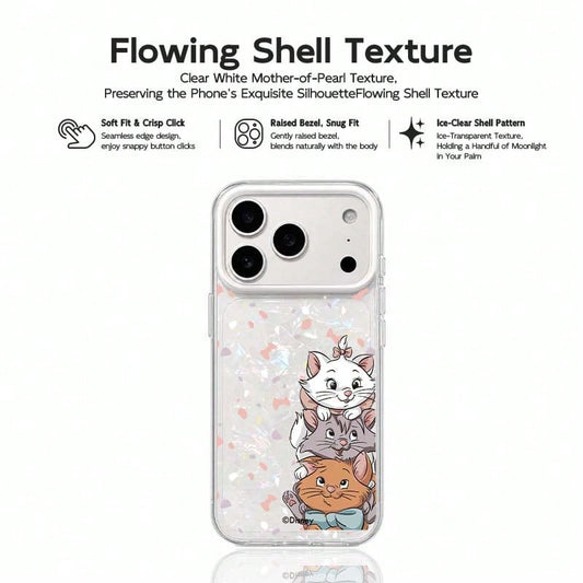 1pc Acrylic Shell Texture Phone Case Disney Cats Adventure Marie Cat, Animal Series, Cute, Sweet, Soft Anime Cartoon Unisex Protective Shell Compatible With IPhone 17/17 Pro/17 Pro Max/17/16/15/14/13
