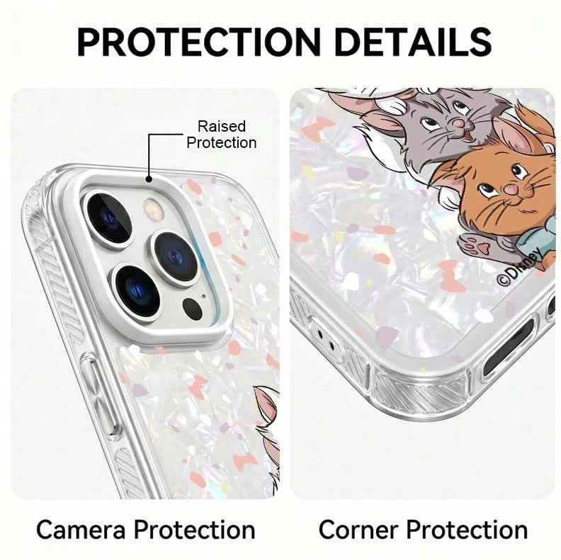 1pc Acrylic Shell Texture Phone Case Disney Cats Adventure Marie Cat, Animal Series, Cute, Sweet, Soft Anime Cartoon Unisex Protective Shell Compatible With IPhone 17/17 Pro/17 Pro Max/17/16/15/14/13
