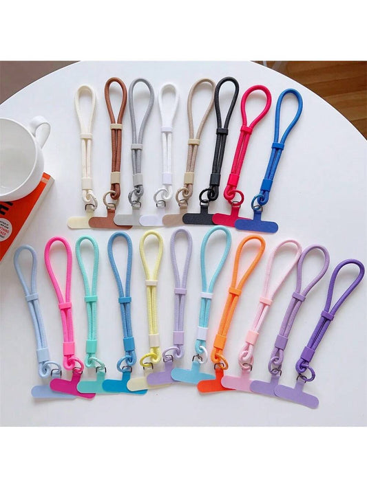 1Pc Adjustable Multicolor Nylon Phone Lanyard Durable Short Cord For Mobile Phone Case Anti-Lost Accessory Phone Strap Universal Detachable Wrist Strap For Most Smartphones Sturdy Braided Rope For Dai