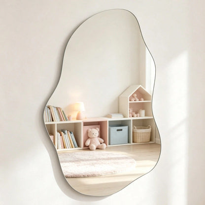 1pc Asymmetrical Mirror Wall Sticker, 2mm Thick Acrylic Material, Suitable For Bedroom, Living Room, Bathroom And Kitchen