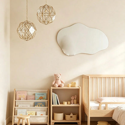 1pc Asymmetrical Mirror Wall Sticker, 2mm Thick Acrylic Material, Suitable For Bedroom, Living Room, Bathroom And Kitchen