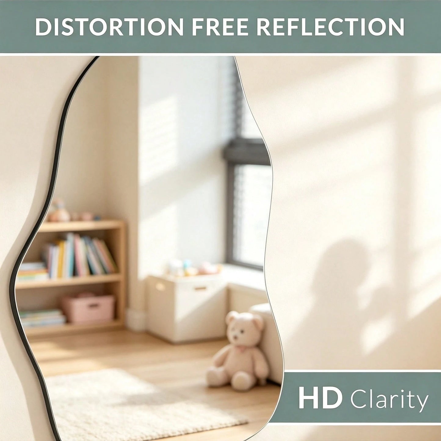 1pc Asymmetrical Mirror Wall Sticker, 2mm Thick Acrylic Material, Suitable For Bedroom, Living Room, Bathroom And Kitchen