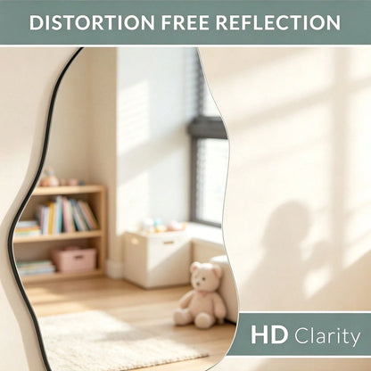 1pc Asymmetrical Mirror Wall Sticker, 2mm Thick Acrylic Material, Suitable For Bedroom, Living Room, Bathroom And Kitchen