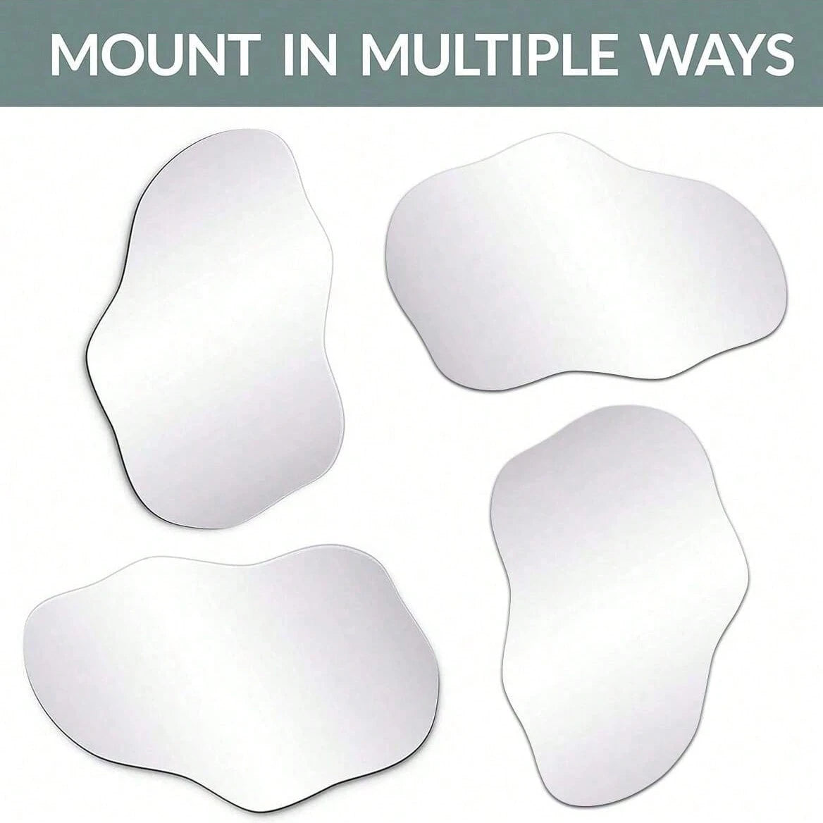 1pc Asymmetrical Mirror Wall Sticker, 2mm Thick Acrylic Material, Suitable For Bedroom, Living Room, Bathroom And Kitchen